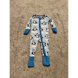 Little Sleepies blue penguins one piece zippy 0/3 months PLAY‎
